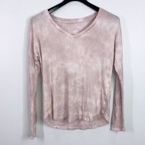 American Eagle soft & sexy ribbed tie dye long sleeve soft top size Large
